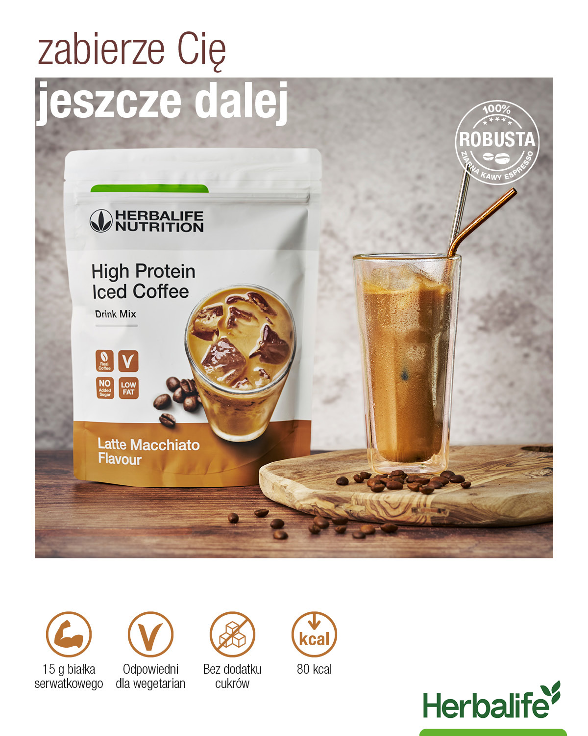 High Protein Iced Coffee Herbalife – mrożona kawa proteinowa Latte Macchiato
