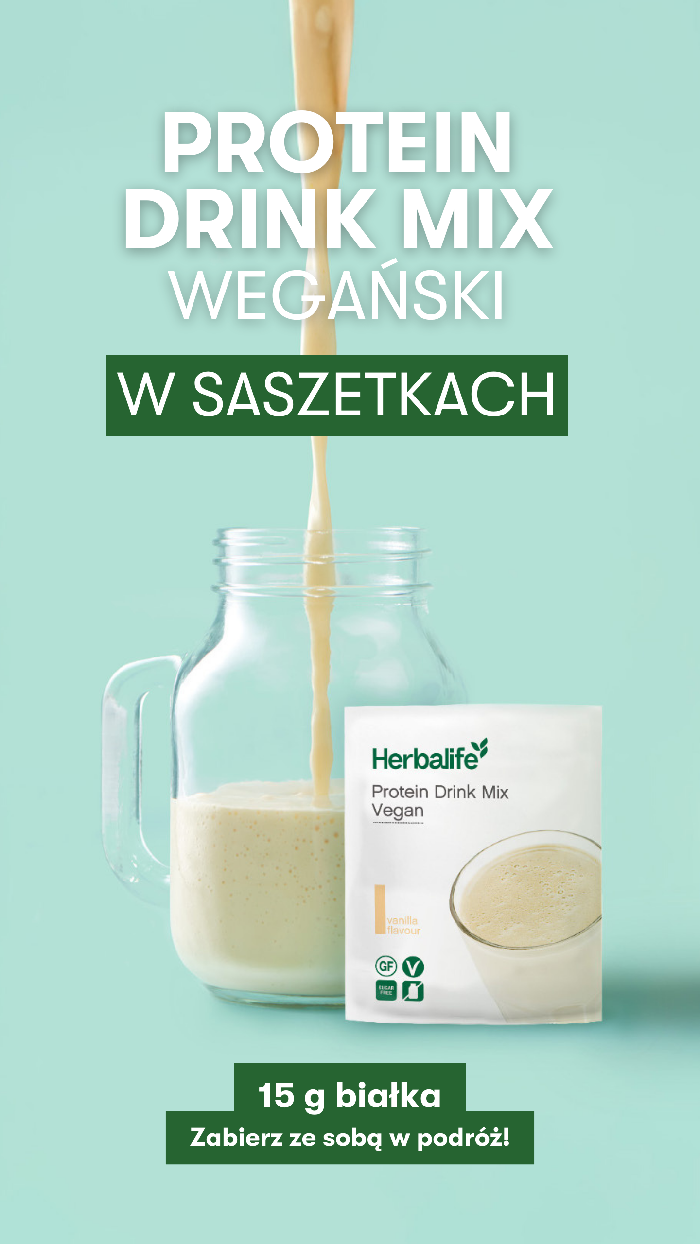 Protein Drink Mix Wegański — saszetki, roślinny napój białkowy