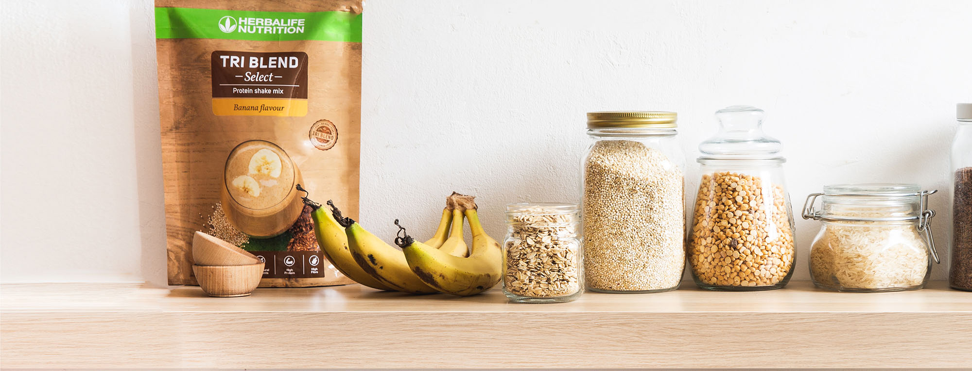Tri Blend Select Herbalife – roślinny koktajl białkowy z grochu, ryżu, komosy i siemienia lnianego